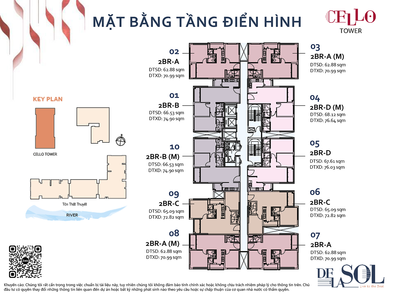 Mặt bằng điển hình tháp Cello dự án De La Sol Quận 4