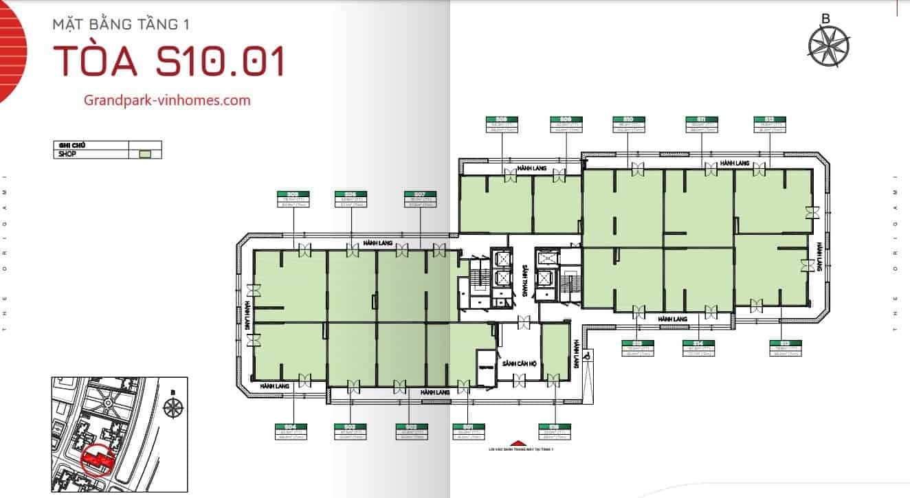 thiết kế shop tòa s1001
