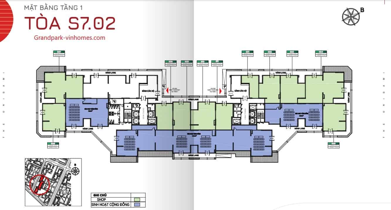 layout shophouse origami tòa s702