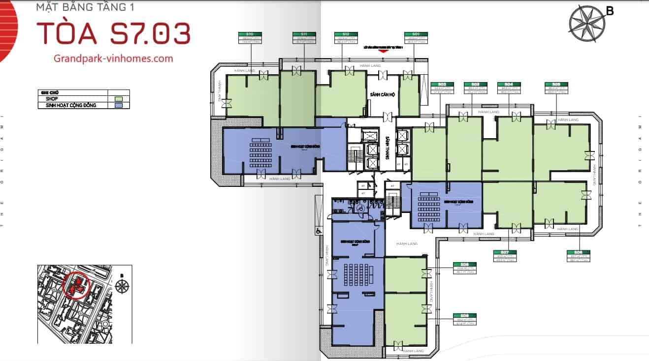 layout shophouse origami tòa s703