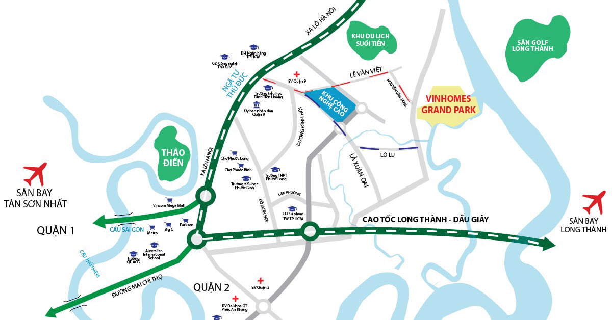 Vị trí dự án The Beverly tại Quận 9, TP. Thủ Đức