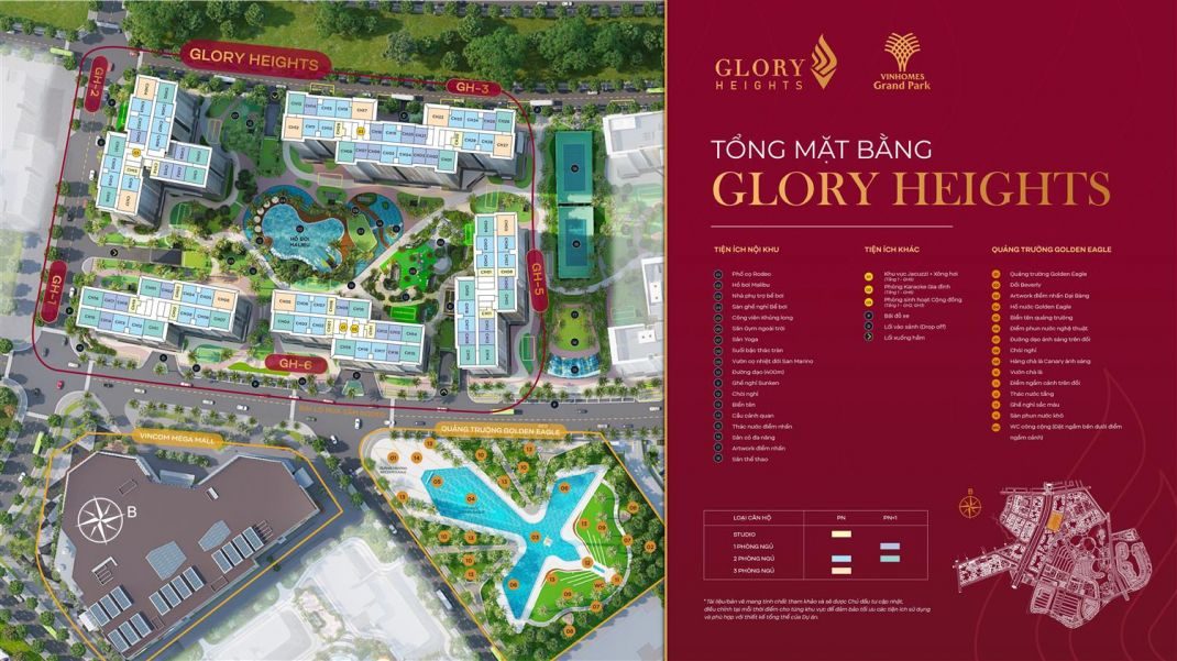 Mặt bằng phân khu The Glory Heights