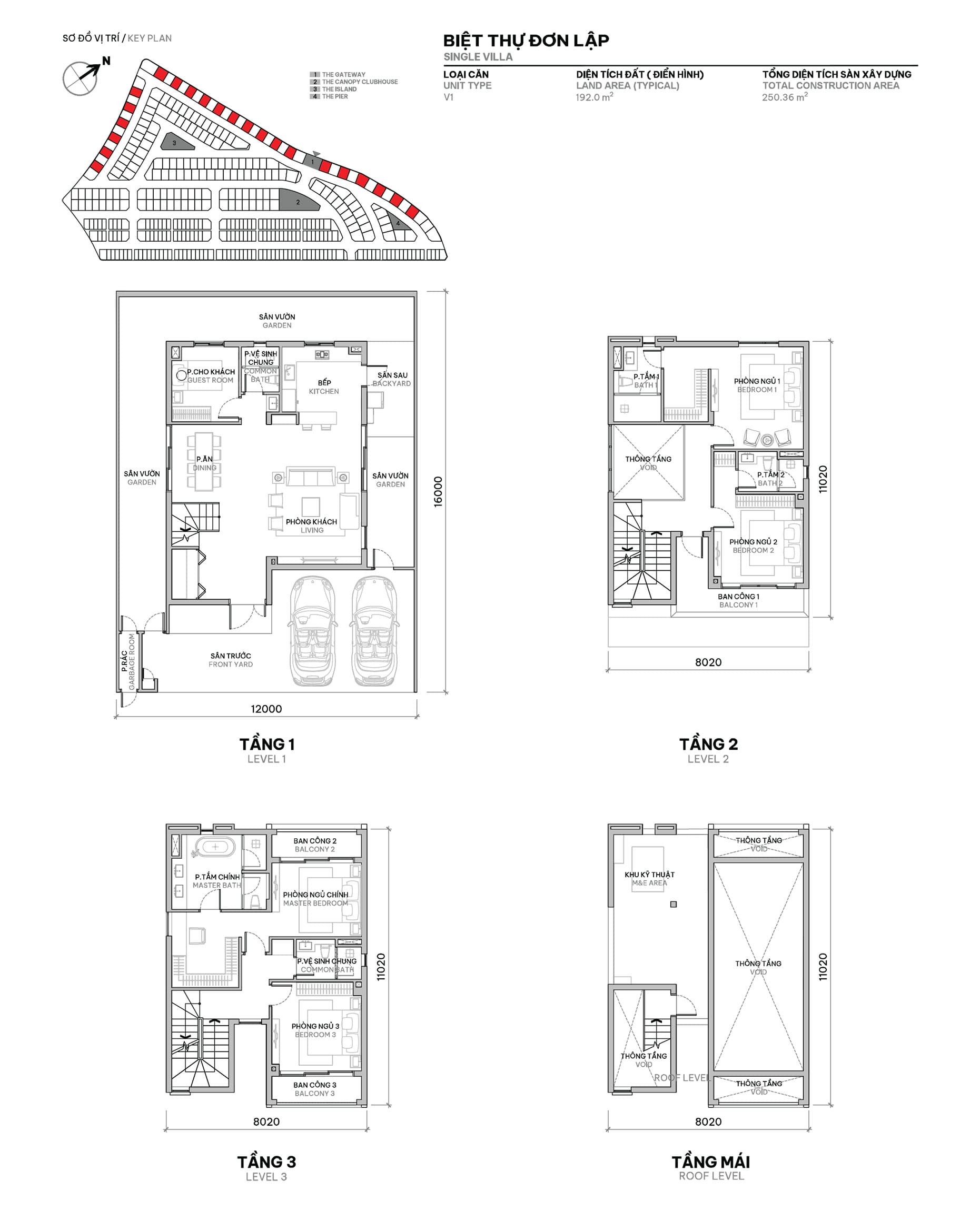 Layout thiết kế biệt thự đơn lập The Orchard với diện tích đất 192m2 và diện tích sàn xây dựng 250m2. Layout thiết kế biệt thự đơn lập The Orchard với diện tích đất 192m2 và diện tích sàn xây dựng 250m2.