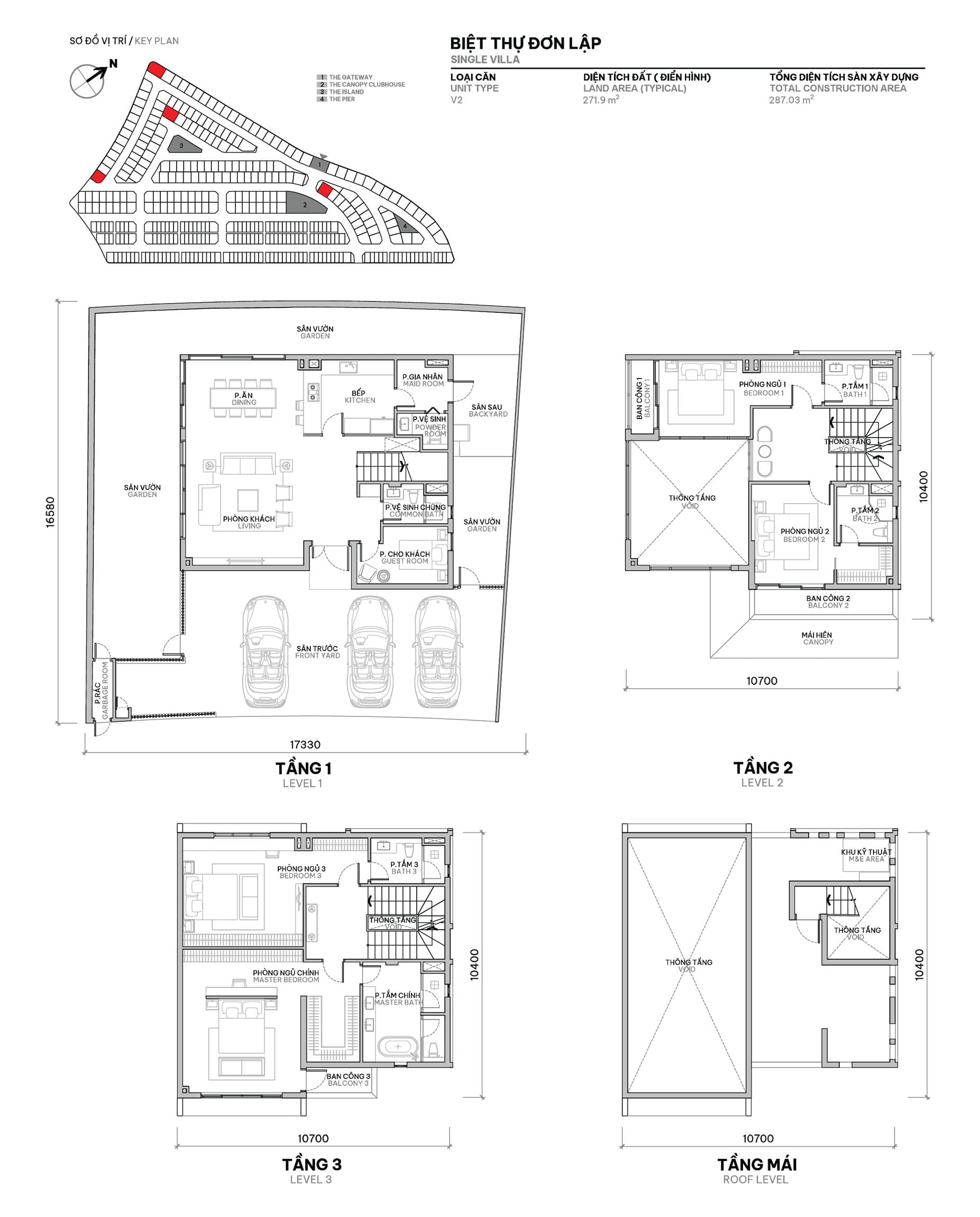Layout thiết kế biệt thự đơn lập The Orchard với diện tích đất 271m2 và diện tích sàn xây dựng 287m2. Layout thiết kế biệt thự đơn lập The Orchard với diện tích đất 271m2 và diện tích sàn xây dựng 287m2.