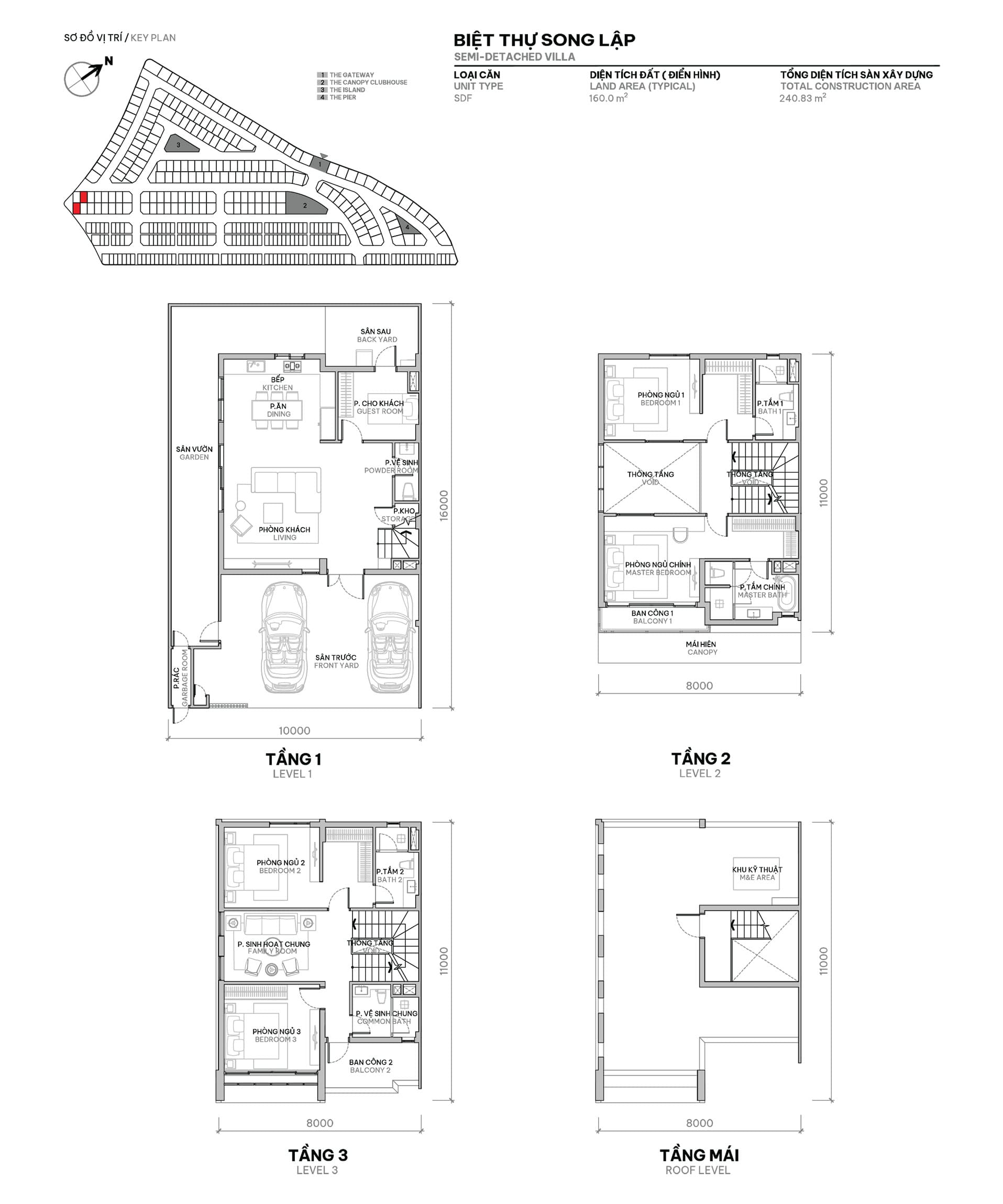 Layout thiết kế biệt thự song lập The Orchard với diện tích đất 160m2 và diện tích sàn xây dựng 240m2. Layout thiết kế biệt thự song lập The Orchard với diện tích đất 160m2 và diện tích sàn xây dựng 240m2.