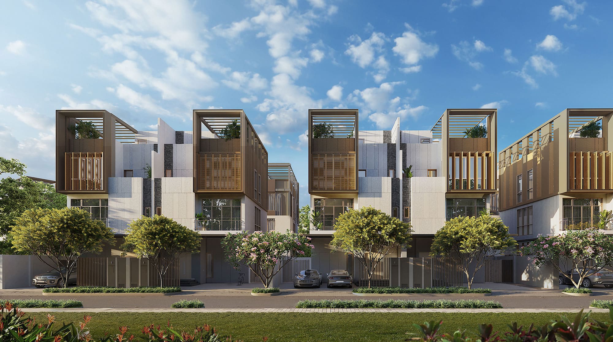 Phối cảnh biệt thự song lập The Orchard dự án Sycamore Bình Dương. Phối cảnh biệt thự song lập The Orchard dự án Sycamore Bình Dương.